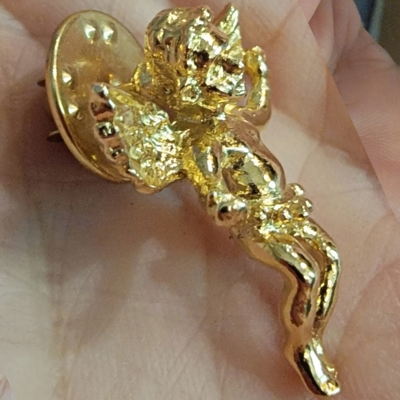 Authentic Kirk's Folly Golden Cherub Angel Pin Signed #KirksFolly 1" #NWOT - Picture 3 of 6